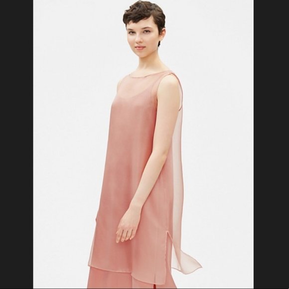 Eileen Fisher Washed Silk Organza Layering Dress - Picture 3 of 5